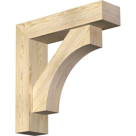 Ekena Millwork Westlake Block Rough Sawn Bracket w/ Offset Brace, Douglas Fir, 6"W x 24"D x 24"H BKT0604X24X24WTL05RDF